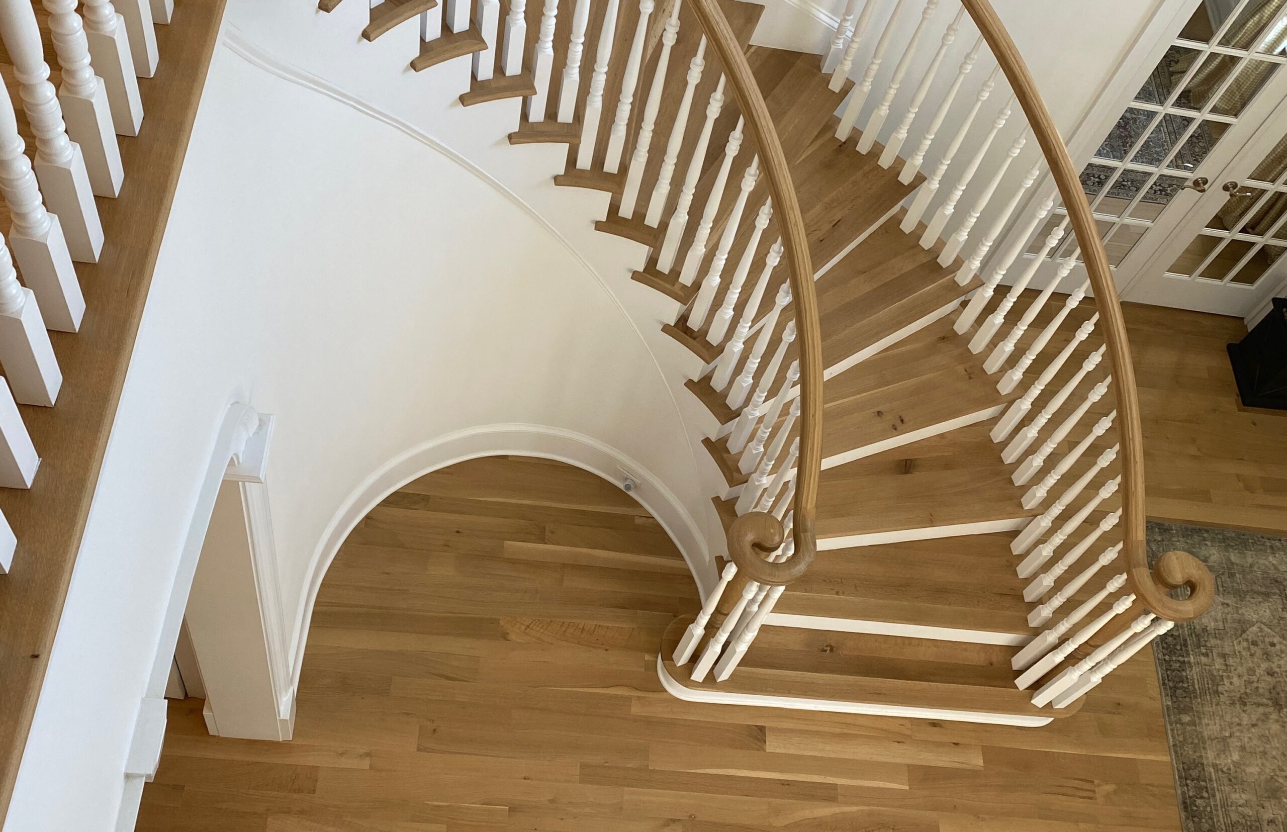 refinished wood staircase in raleigh nc